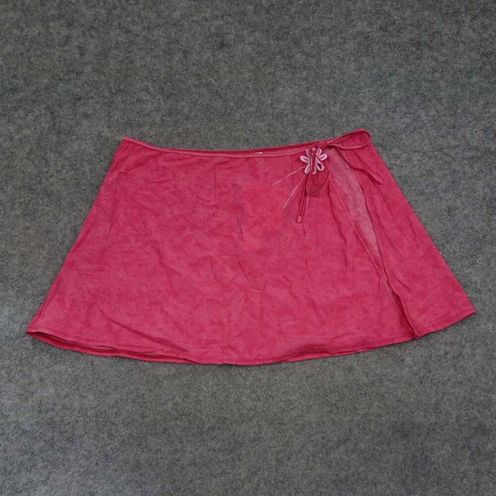 Pilpel Skirt Womens Large L Pink Swimsuit Cover Up Flower Girl A Line Tie